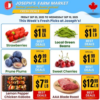 Joseph's Farm Market Flyer September 5 to 10