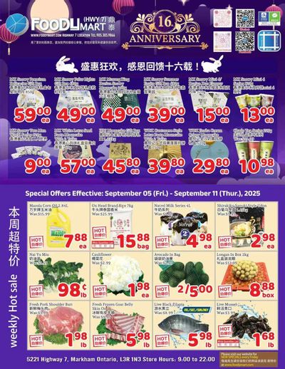 FoodyMart (HWY7) Flyer September 5 to 11