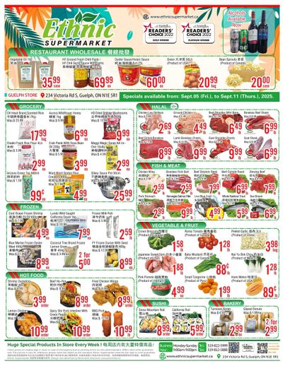 Ethnic Supermarket (Guelph) Flyer September 5 to 11