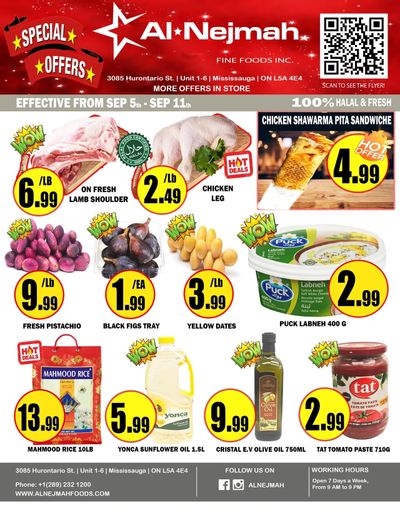 Alnejmah Fine Foods Inc. Flyer September 5 to 11