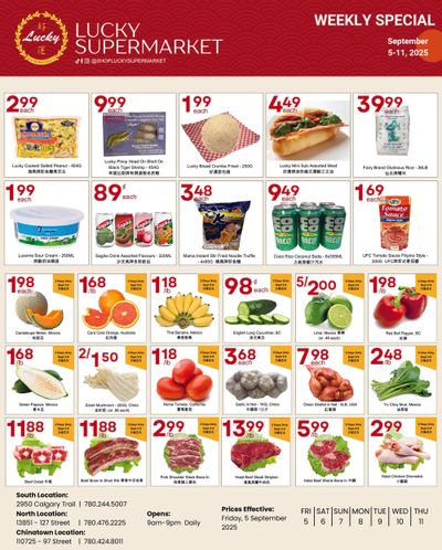 Lucky Supermarket (Edmonton) Flyer September 5 to 11