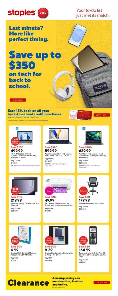 Staples Flyer September 5 to 11
