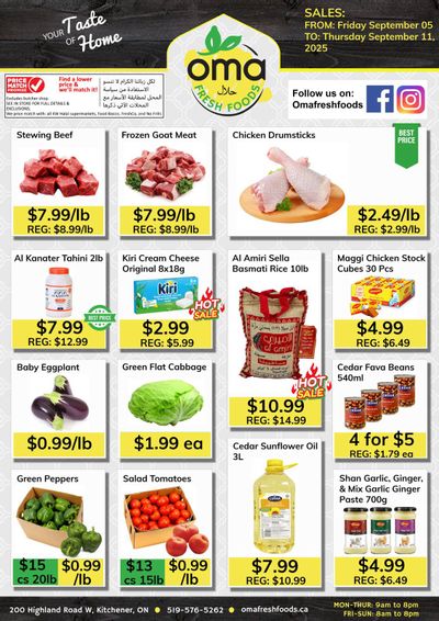 Oma Fresh Foods Flyer September 5 to 11