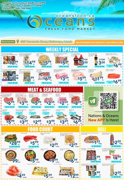Oceans Fresh Food Market (Mississauga) Flyer September 5 to 11