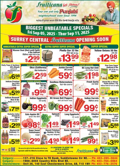 Fruiticana (Calgary) Flyer September 5 to 11