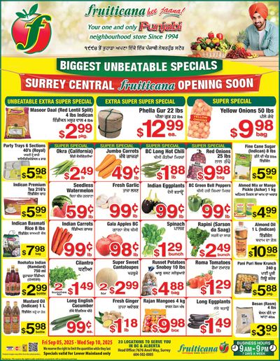 Fruiticana (Greater Vancouver) Flyer September 5 to 10