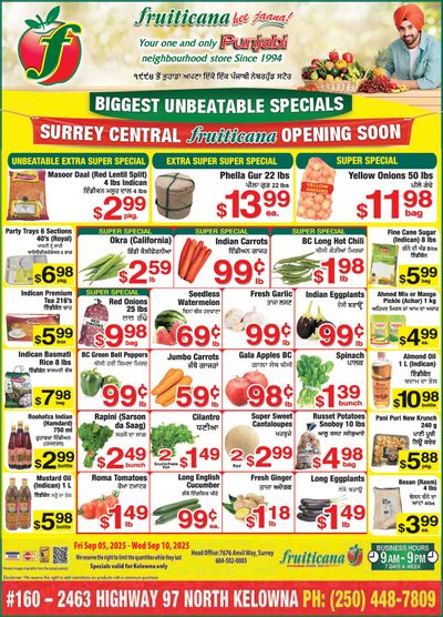 Fruiticana (Kelowna) Flyer September 5 to 10