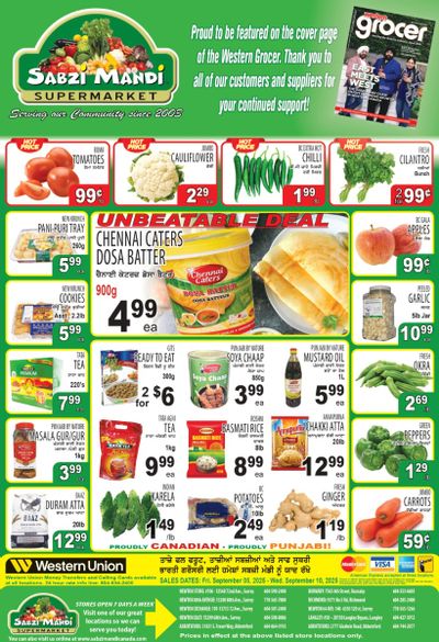 Sabzi Mandi Supermarket (Lower Mainland) Flyer September 5 to 10