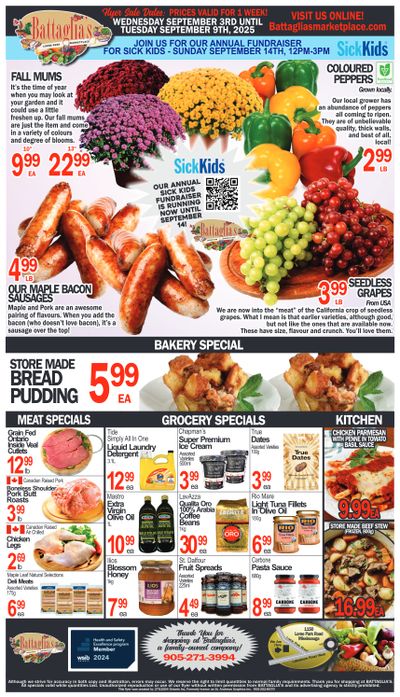 Battaglia's Marketplace Flyer September 3 to 9
