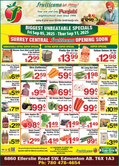Fruiticana (Edmonton) Flyer September 5 to 11