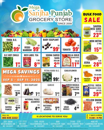 Sanjha Punjab Grocery Store Flyer September 5 to 11