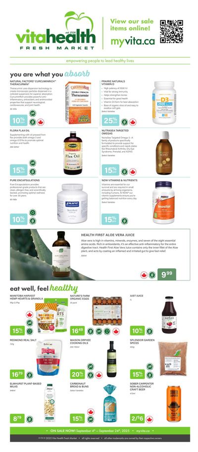Vita Health Fresh Market Flyer September 4 to 24