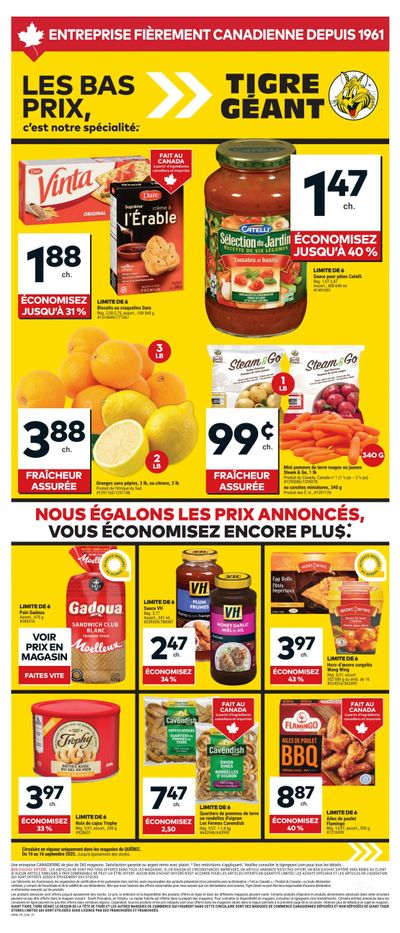 Tigre Géant Flyer September 10 to 16