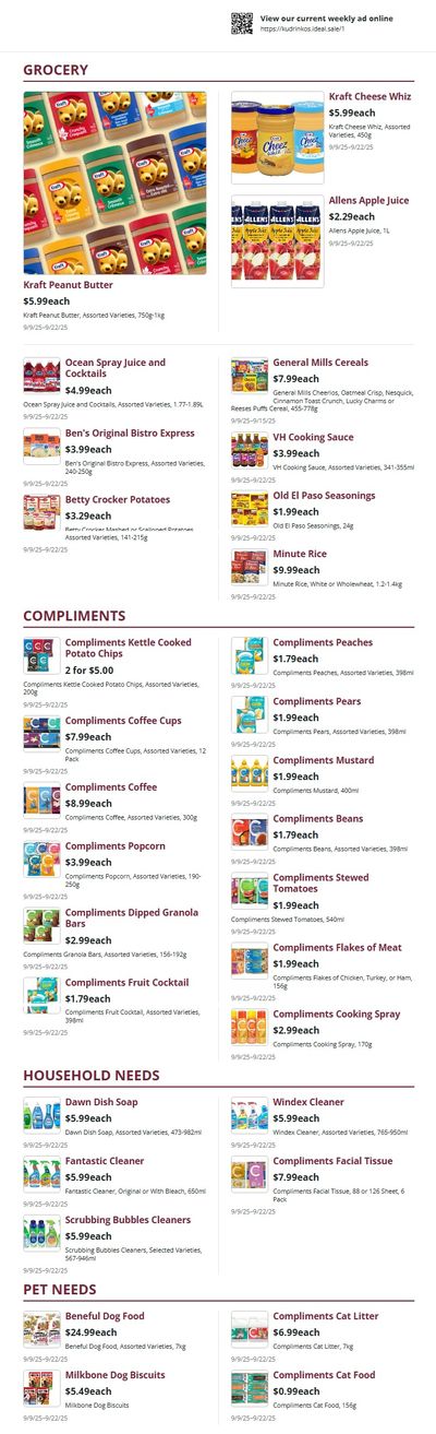 Kudrinko's Flyer September 9 to 22