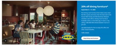 IKEA Canada: 20% off Dining Furniture, 15% off Sofas and Sofa Beds + More
