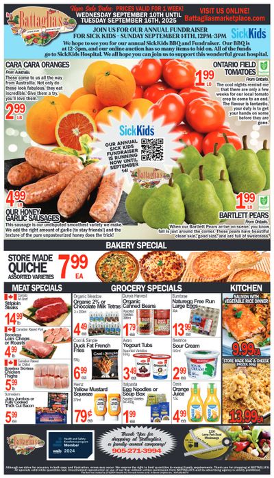 Battaglia's Marketplace Flyer September 10 to 16