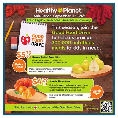Healthy Planet Flyer September 11 to 24