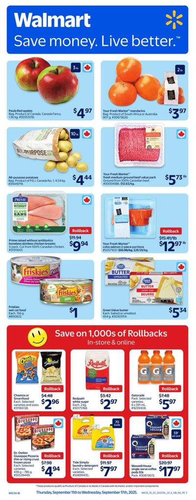 Walmart (Atlantic) Flyer September 11 to 17