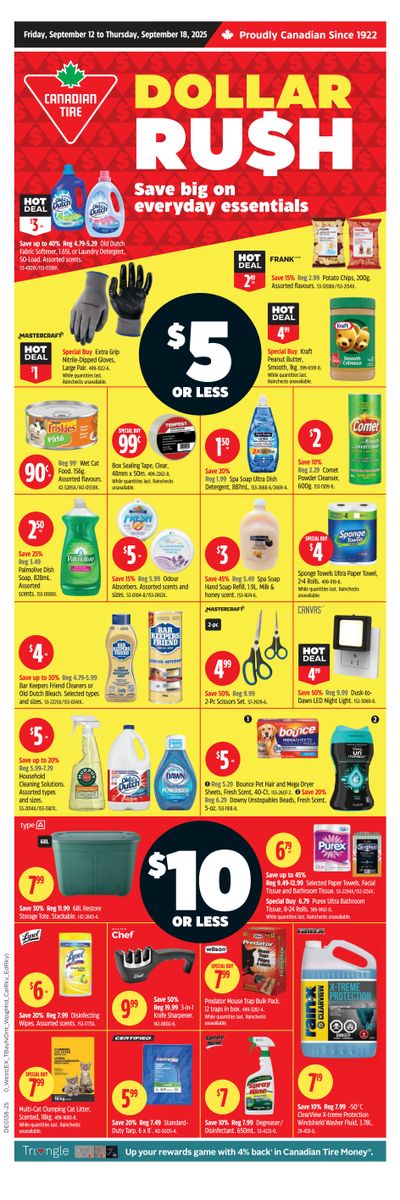 Canadian Tire (West) Flyer September 12 to 18