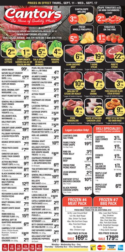 Cantor's Meats Flyer September 11 to 17