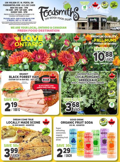 Foodsmiths Flyer September 11 to 25