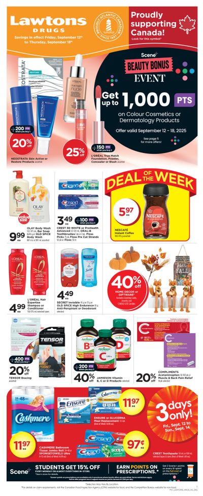 Lawtons Drugs Flyer September 12 to 18