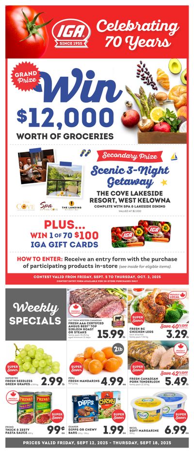 IGA Stores of BC Flyer September 12 to 18