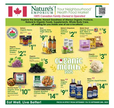 Nature's Emporium Bi-Weekly Flyer September 11 to 24