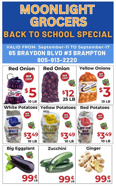 Moonlight Grocers Flyer September 11 to 17