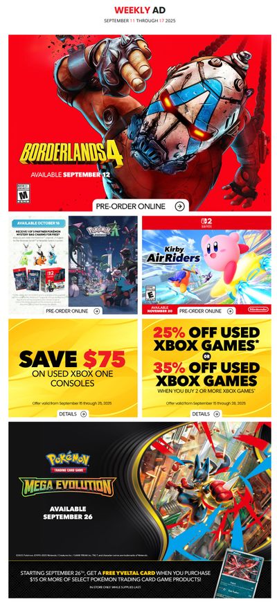 EB Games Flyer September 11 to 17