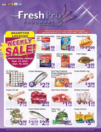 FreshPro Foodmart (Brampton) Flyer September 12 to 18