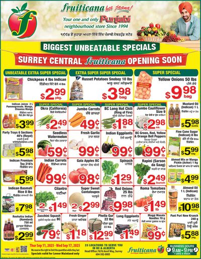 Fruiticana (Greater Vancouver) Flyer September 11 to 17