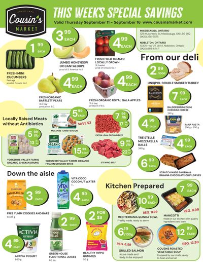 Cousin's Market Flyer September 11 to 16