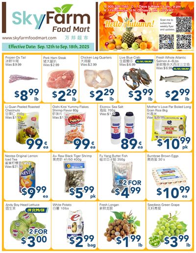 SkyFarm Food Mart Flyer September 12 to 18