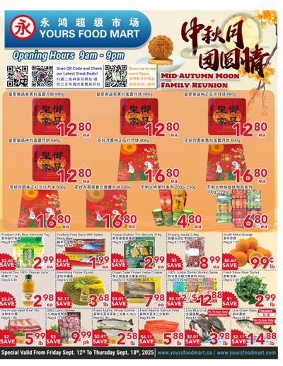 Yours Food Mart Flyer September 12 to 18