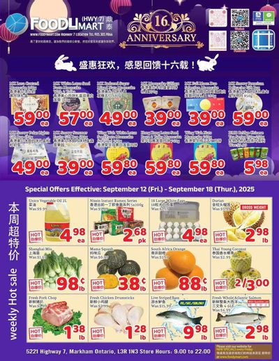 FoodyMart (HWY7) Flyer September 12 to 18