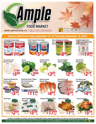Ample Food Market (Brampton) Flyer September 12 to 18