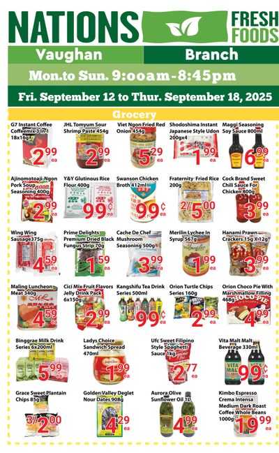 Nations Fresh Foods (Vaughan) Flyer September 12 to 18