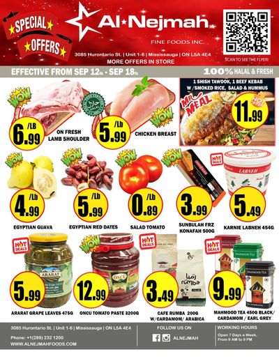 Alnejmah Fine Foods Inc. Flyer September 12 to 18