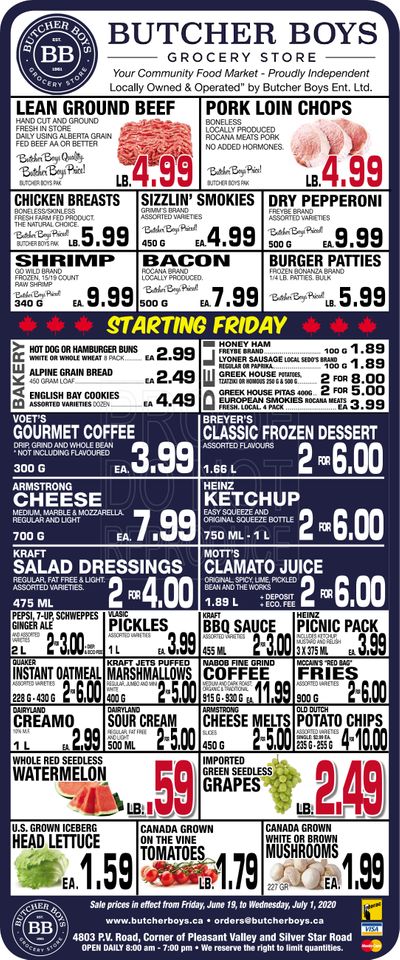 Butcher Boys Grocery Store Flyer June 19 to July 1