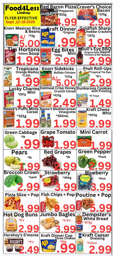 Food 4 Less (Lindsay) Flyer September 12 to 18