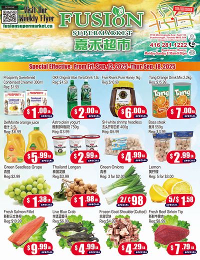 Fusion Supermarket (Scarborough) Flyer September 12 to 18
