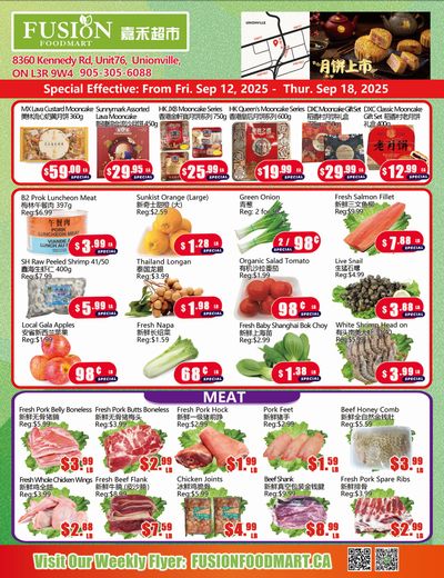 Fusion Supermarket (Unionville)  Flyer September 12 to 18