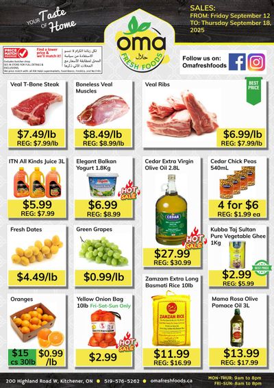 Oma Fresh Foods Flyer September 12 to 18