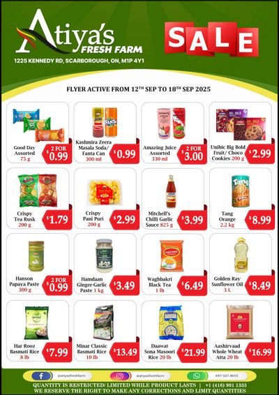 Atiya's Fresh Farm Flyer September 12 to 18