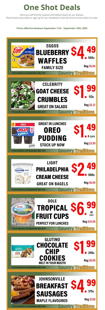 Country Traditions One-Shot Deals Flyer September 11 to 18