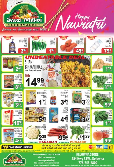 Sabzi Mandi Supermarket (Kelowna) Flyer September 12 to 17