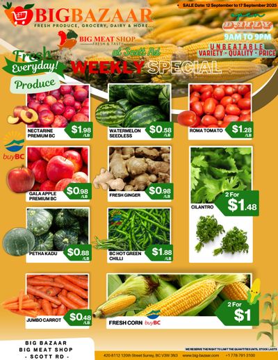 Big Bazaar Canada Flyer September 12 to 17