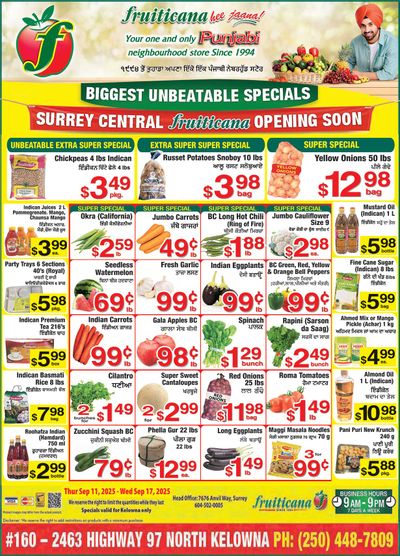 Fruiticana (Kelowna) Flyer September 11 to 17