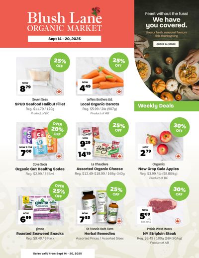 Blush Lane Organic Market Flyer September 14 to 20